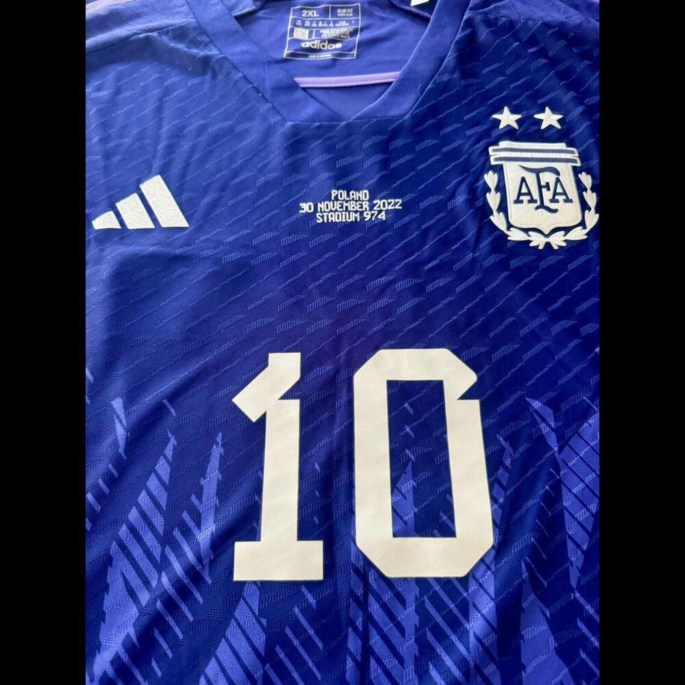 Qatar 2022 Argentina Authentic Away #10 Messi Large 2XL Issue Match Details - Picture 3 of 10